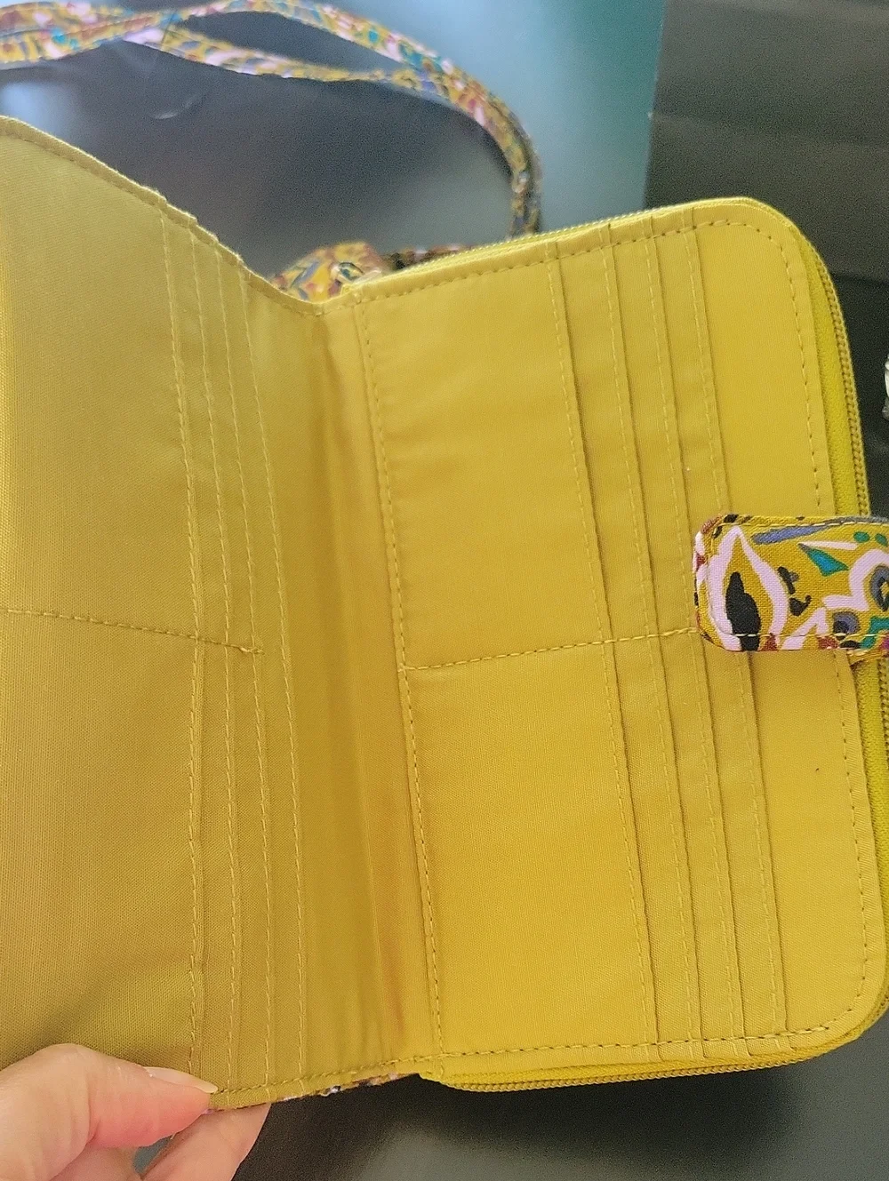 Vera Bradley Mustard Yellow Paisley Quilted Crossbody Set